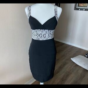 XOXO Black Bodycon snakeskin dress